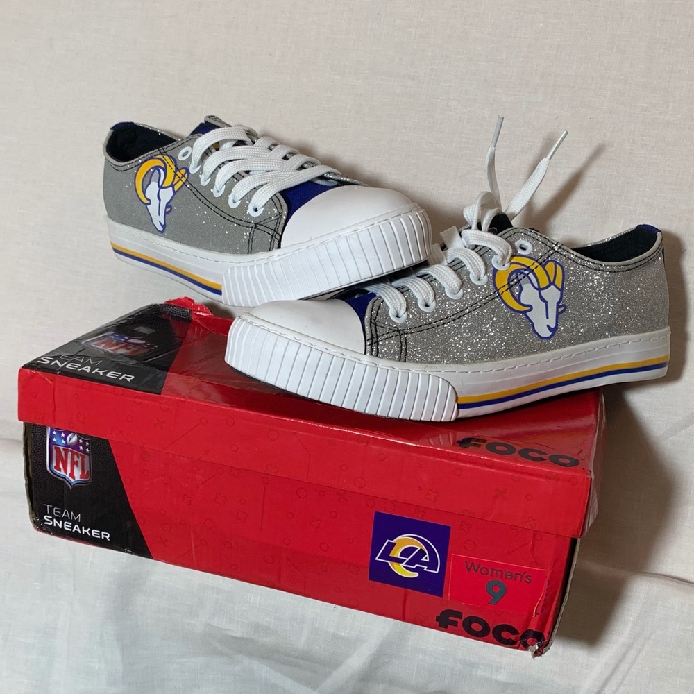 Foco Los Angeles Rams Lace Up Navy Sneakers size 9